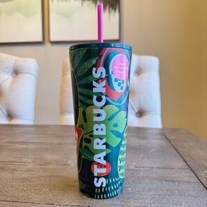 Starbucks Hawaii Exclusive 24oz Stainless Steel Tumbler Straw Pineapple 2020 NEW
